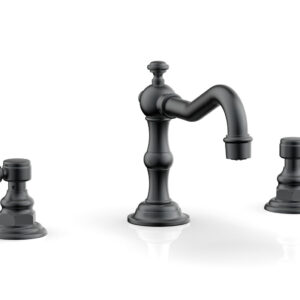 Phylrich HENRI Widespread Faucet – White Marble Lever Handles 161-03 – Gun Metal