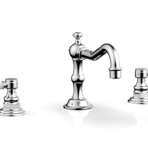 Phylrich HENRI Widespread Faucet – White Marble Lever Handles 161-03 – Polished Chrome