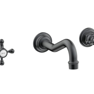 Phylrich HENRI Wall Lavatory Set With Cross Handles 161-11 – Gun Metal