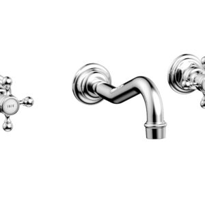 Phylrich HENRI Wall Lavatory Set With Cross Handles 161-11 – Polished Chrome