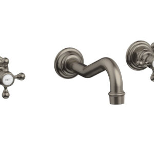 Phylrich HENRI Wall Lavatory Set With Cross Handles 161-11 – Pewter