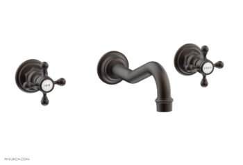 Phylrich HENRI Wall Lavatory Set With Cross Handles 161-11 - Oil Rubbed Bronze