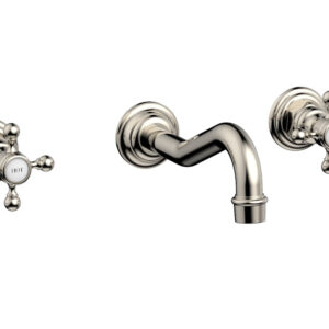 Phylrich HENRI Wall Lavatory Set With Cross Handles 161-11 – Polished Nickel