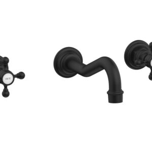 Phylrich HENRI Wall Lavatory Set With Cross Handles 161-11 – Matte Black