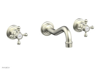 Phylrich HENRI Wall Lavatory Set With Cross Handles 161-11 - Satin Nickel