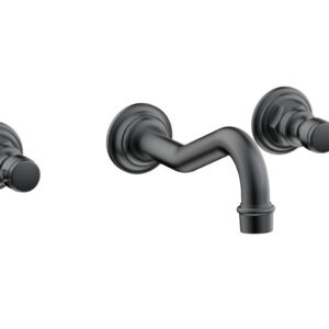 Phylrich HENRI Wall Lavatory Set – Black Marble Lever Handles 161-13 – Gun Metal