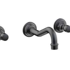 Phylrich HENRI Wall Lavatory Set – White Marble Lever Handles 161-13 – Gun Metal