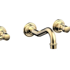 Phylrich HENRI Wall Lavatory Set – Lever Handles 161-12 – Satin Brass