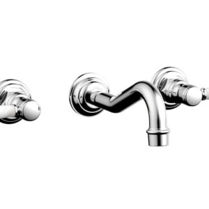 Phylrich HENRI Wall Lavatory Set – White Marble Lever Handles 161-13 – Polished Chrome