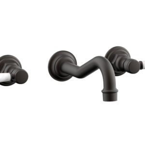 Phylrich HENRI Wall Lavatory Set – White Marble Lever Handles 161-13 – Oil Rubbed Bronze