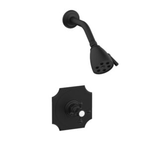 Phylrich HENRI Pressure Balance Shower Set Cross Handle 161-21 – Matte Black