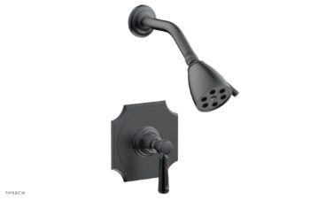 Phylrich HENRI Pressure Balance Shower Set - Black Marble Handle 161-23 - Gun Metal