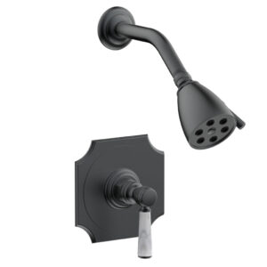 Phylrich HENRI Pressure Balance Shower Set – White Marble Handle 161-23 – Gun Metal