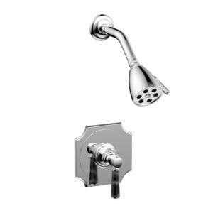 Phylrich HENRI Pressure Balance Shower Set – Black Marble Handle 161-23 – Polished Chrome