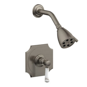 Phylrich HENRI Pressure Balance Shower Set – White Marble Handle 161-23 – Pewter