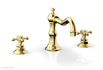 Phylrich HENRI Deck Tub Set - Cross Handle 161-40 - Polished Gold