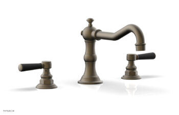 Phylrich HENRI Deck Tub Set - Satin Black Lever Handles - 161-41 - Architectural Bronze