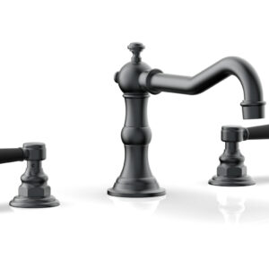 Phylrich HENRI Deck Tub Set – Satin Black Lever Handles – 161-41 – Gun Metal