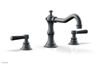 Phylrich HENRI Deck Tub Set - Satin Black Lever Handles - 161-41 - Gun Metal