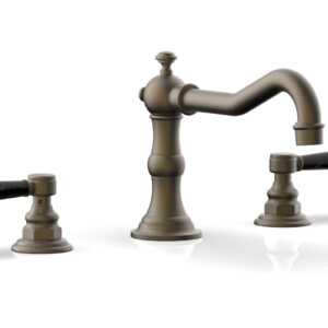 Phylrich HENRI Deck Tub Set – Black Marble Lever Handles – 161-42 – Architectural Bronze