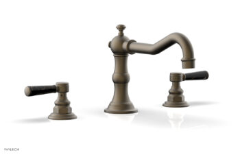 Phylrich HENRI Deck Tub Set - Marble Lever Handles - 161-42 - Architectural Bronze