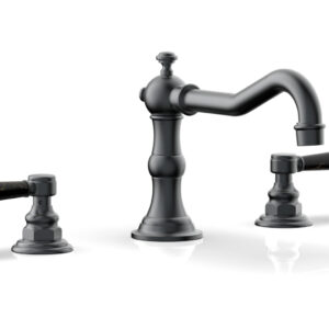 Phylrich HENRI Deck Tub Set – Marble Lever Handles – 161-42 – Gun Metal
