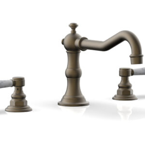 Phylrich HENRI Deck Tub Set – White Marble Lever Handles – 161-42 – Architectural Bronze