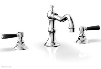 Phylrich HENRI Deck Tub Set - Marble Lever Handles - 161-42 - Polished Chrome