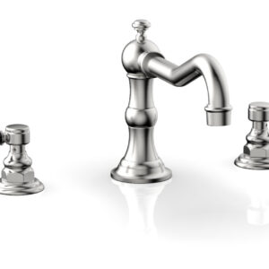 Phylrich HENRI Deck Tub Set – Marble Lever Handles – 161-42 – Satin Chrome