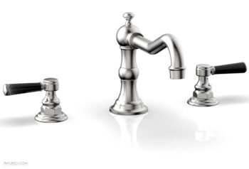 Phylrich HENRI Deck Tub Set - Marble Lever Handles - 161-42 - Satin Chrome
