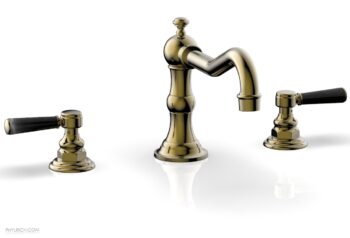 Phylrich HENRI Deck Tub Set - Marble Lever Handles - 161-42 - Antique Brass