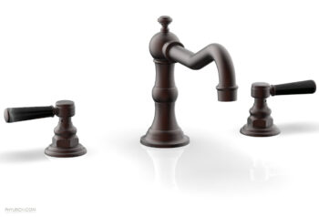 Phylrich HENRI Deck Tub Set - Marble Lever Handles - 161-42 - Weathered Copper