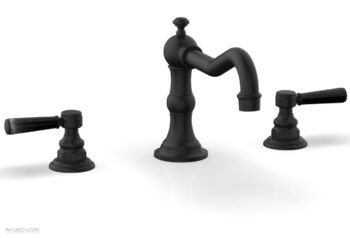 Phylrich HENRI Deck Tub Set - Marble Lever Handles - 161-42 - Matte Black