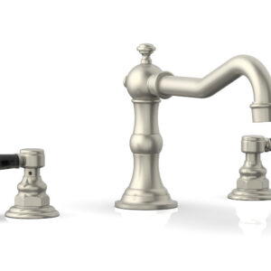 Phylrich HENRI Deck Tub Set – Black Marble Lever Handles – 161-42 – Burnished Nickel