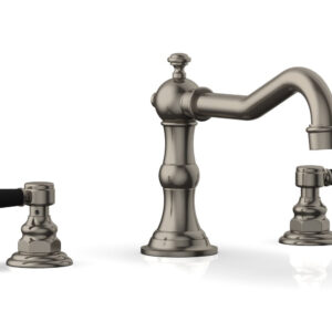 Phylrich HENRI Deck Tub Set – Satin Black Lever Handles – 161-41 – Pewter