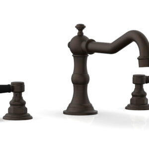 Phylrich HENRI Deck Tub Set – Satin Black Lever Handles – 161-41 – Antique Bronze