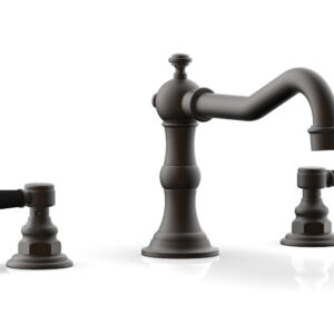 Phylrich HENRI Deck Tub Set – Satin Black Lever Handles – 161-41 – Oil Rubbed Bronze
