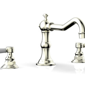 Phylrich HENRI Deck Tub Set – Satin White Lever Handles – 161-41 – Satin Nickel