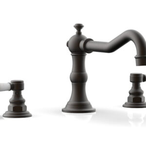 Phylrich HENRI Deck Tub Set – White Marble Lever Handles – 161-42 – Oil Rubbed Bronze