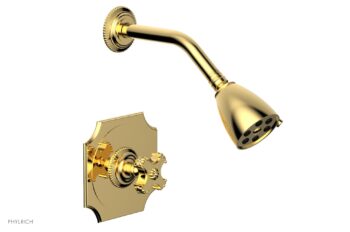Phylrich MARVELLE Pressure Balance Shower Set - Cross Handle 162-21 - Polished Gold
