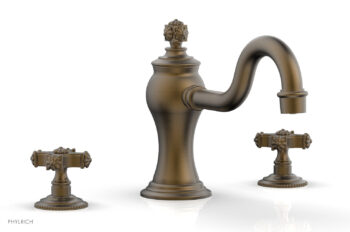 Phylrich MARVELLE Deck Tub Set - Cross Handles 162-40 - Old English Brass