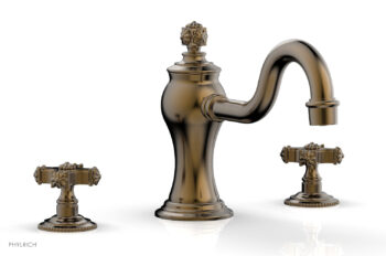 Phylrich MARVELLE Deck Tub Set - Cross Handles 162-40 - Antique Brass