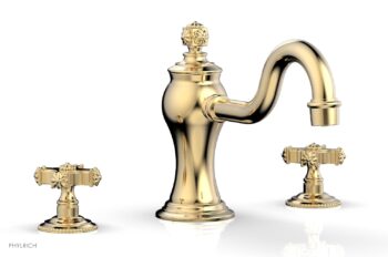 Phylrich MARVELLE Deck Tub Set - Cross Handles 162-40 - Satin Brass
