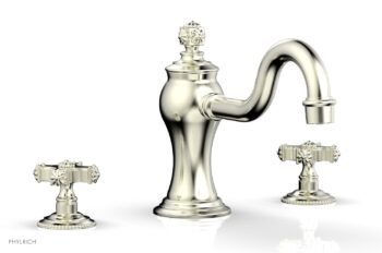 Phylrich MARVELLE Deck Tub Set - Cross Handles 162-40 - Satin Nickel