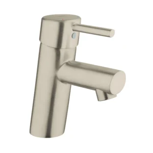 Grohe Single Hole Single-Handle S-Size Bathroom Faucet 1.2 Gpm Less Drain in Brushed Nickel