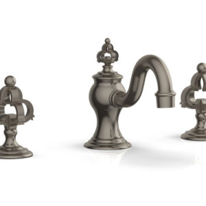 Phylrich COURONNE Widespread Faucet Cross Handles 163-01 – Pewter
