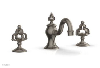 Phylrich COURONNE Widespread Faucet Cross Handles 163-01 - Pewter