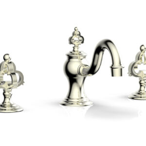 Phylrich COURONNE Widespread Faucet Cross Handles 163-01 – Satin Nickel
