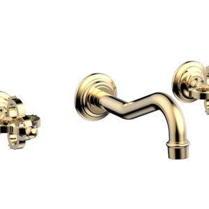 Phylrich COURONNE Wall Lavatory Set 163-11 – Satin Brass