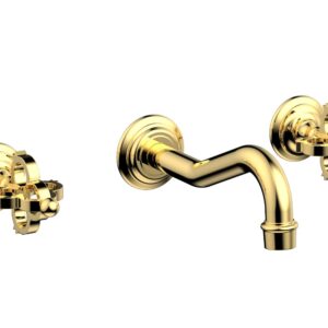 Phylrich COURONNE Wall Lavatory Set 163-11 – Polished Gold